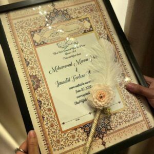 Black border Nikkah Nama new launch +white rose  pen(A3 size)